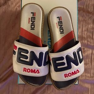 Kids authentic Fendi Fila slides